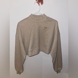 Gymshark Rest Day Sweats Cropped Pullover - Sand Marl